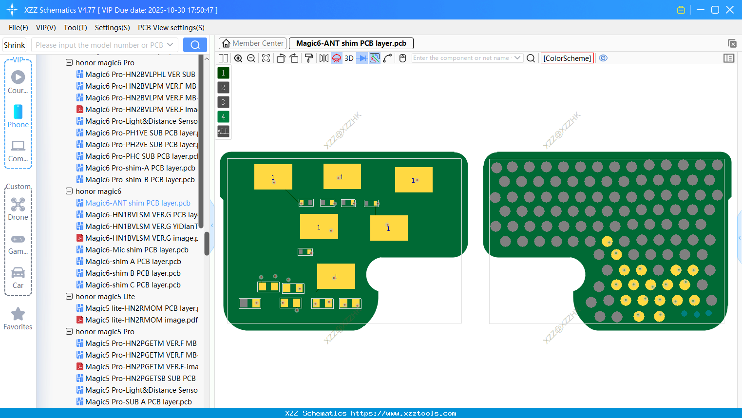 Honor Magic6-ANT Shim PCB Layer